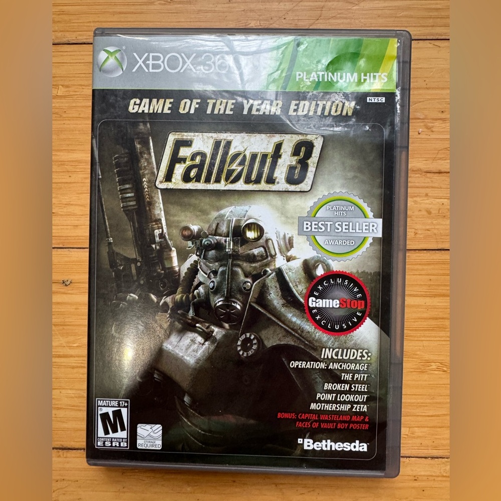 Fallout 3 GOTY (Microsoft Xbox 360 2009) Platinum Hits GameStop Exclusive No Map